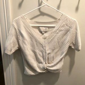 Knit white crop top